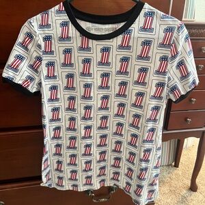 Harley-Davidson Red and White Geometric Short Sleeve Tee